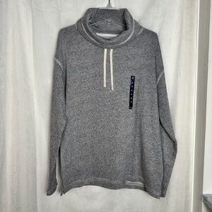 3/$20 💥 Chaps Gray‎ Cowl Neck Sweatshirt Hoodie Casual Cotton Blend NWT